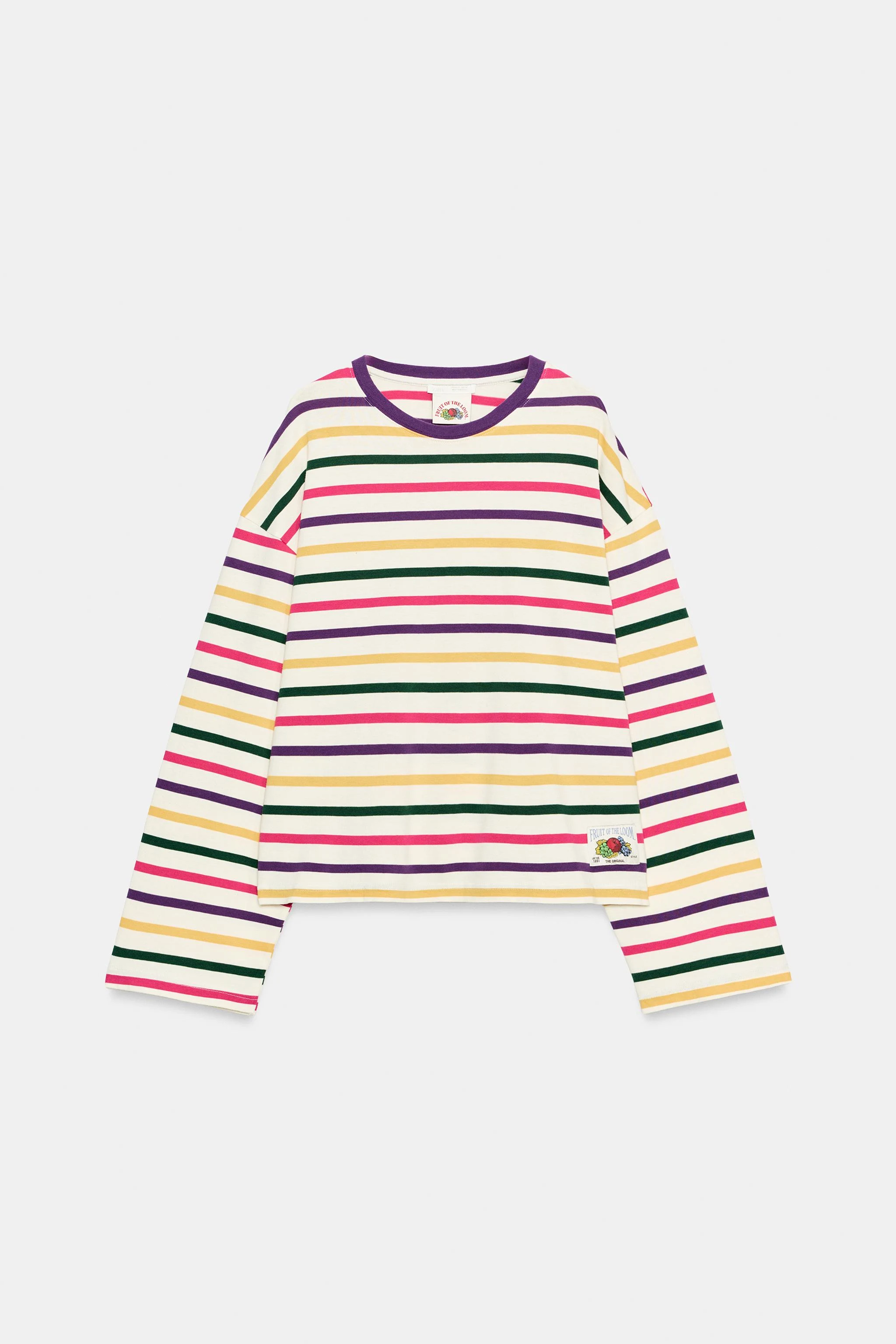Полосатая футболка Fruit of the Loom™ — Разноцветный — фото 3
