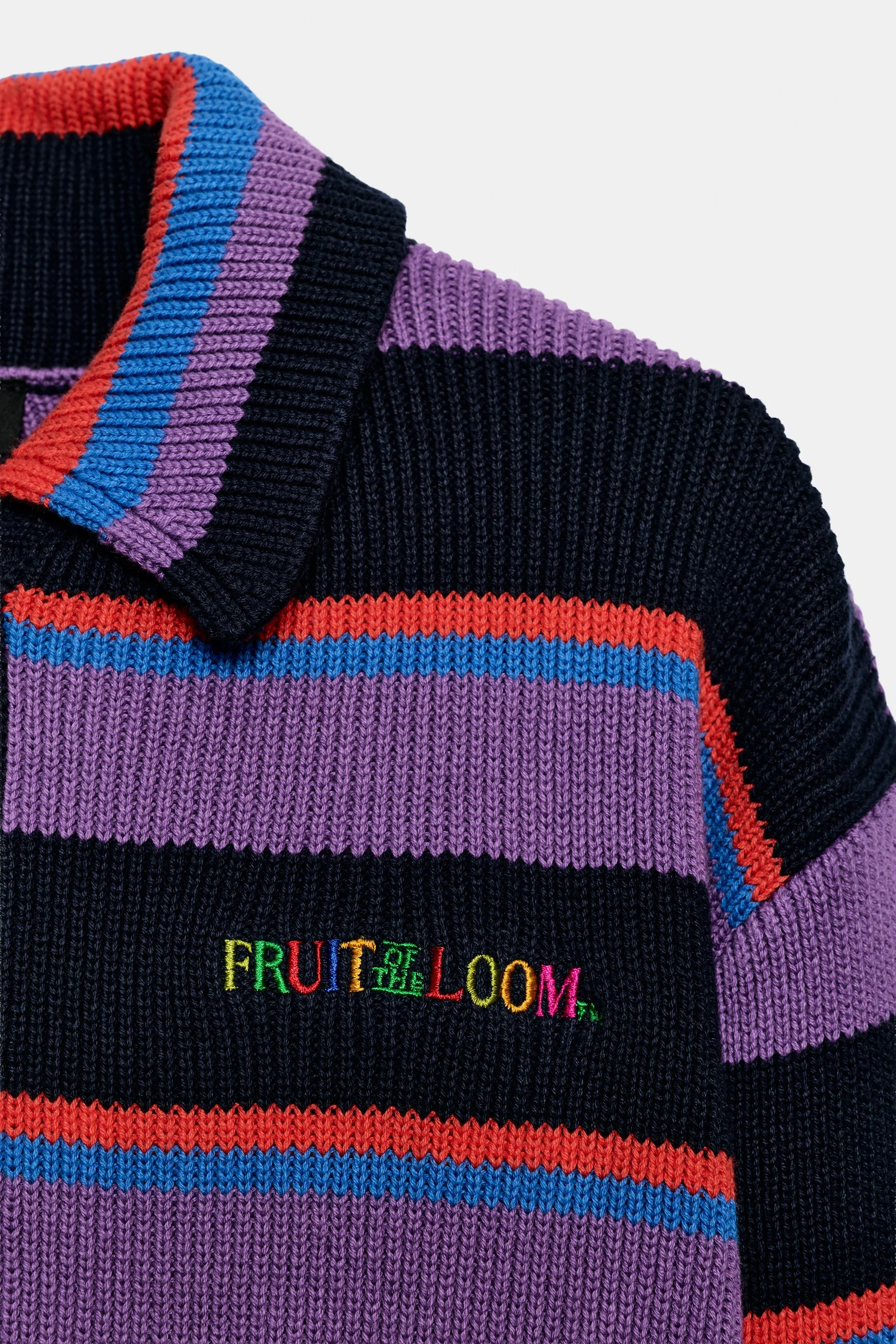 Полосатый кардиган Fruit of the Loom™ — Разноцветный — фото 4