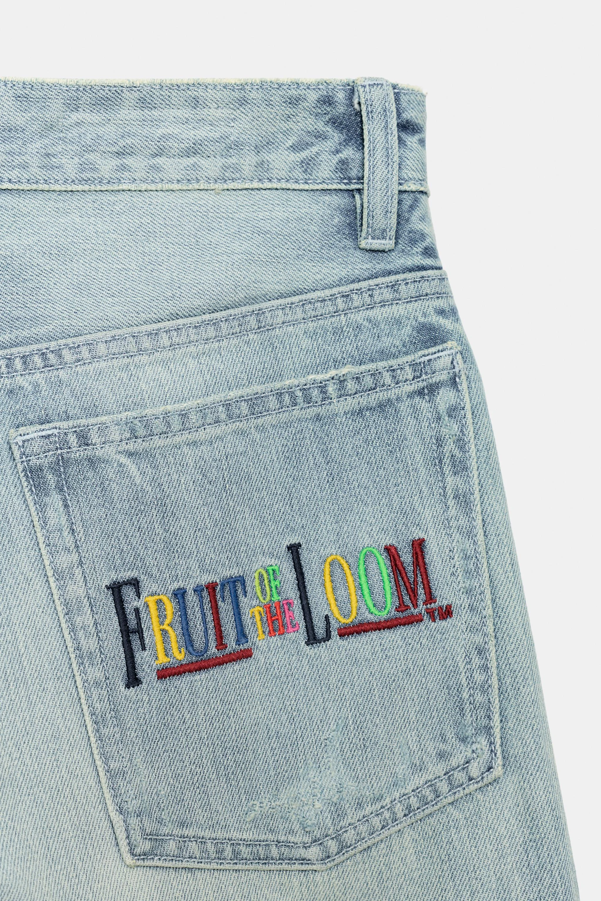 Джинсы-бойфренды Fruit of the Loom™ с контрастными деталями — Синий — фото 5