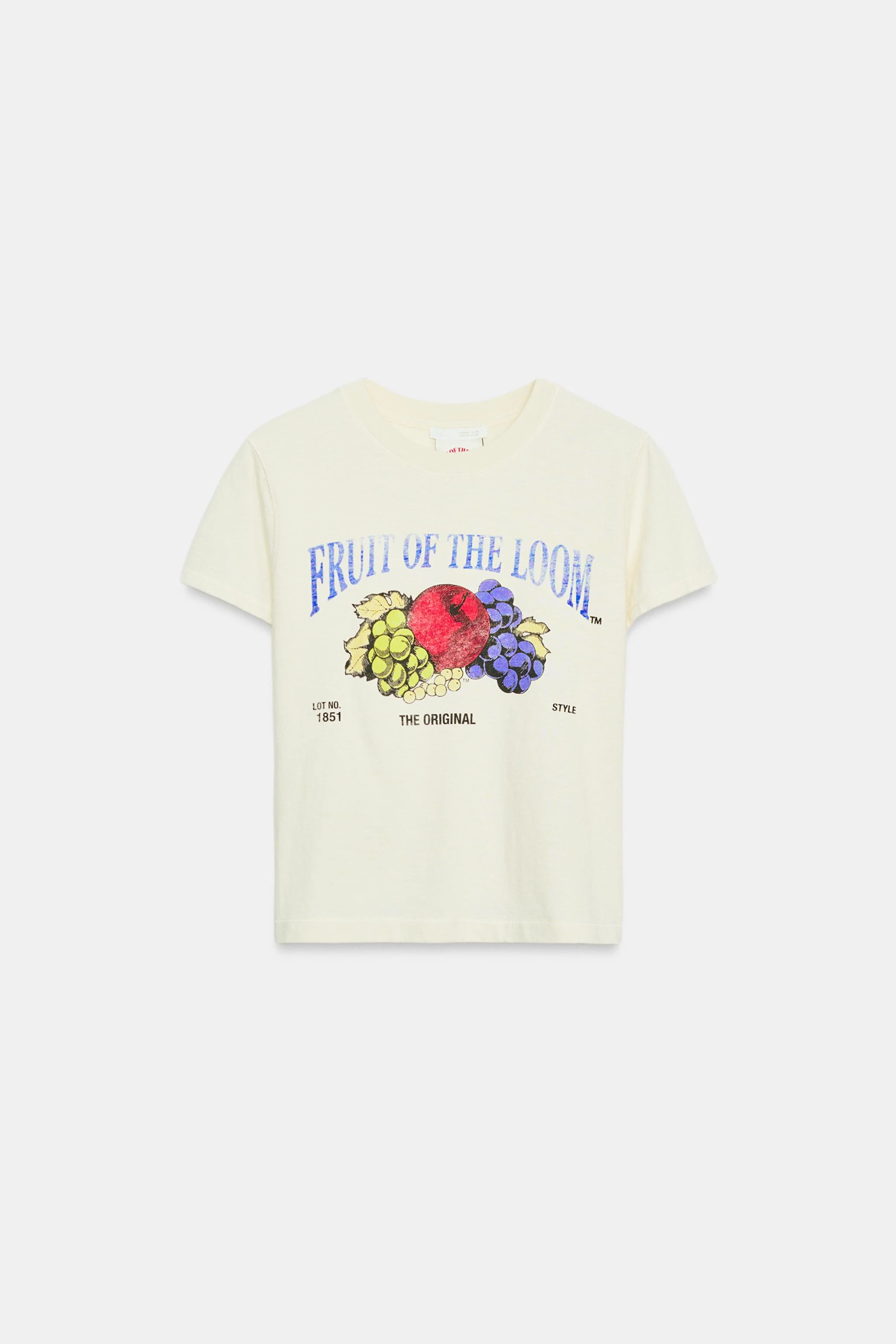 Футболка из фактурного хлопкового трикотажа FRUIT OF THE LOOM™ — Экрю — фото 2