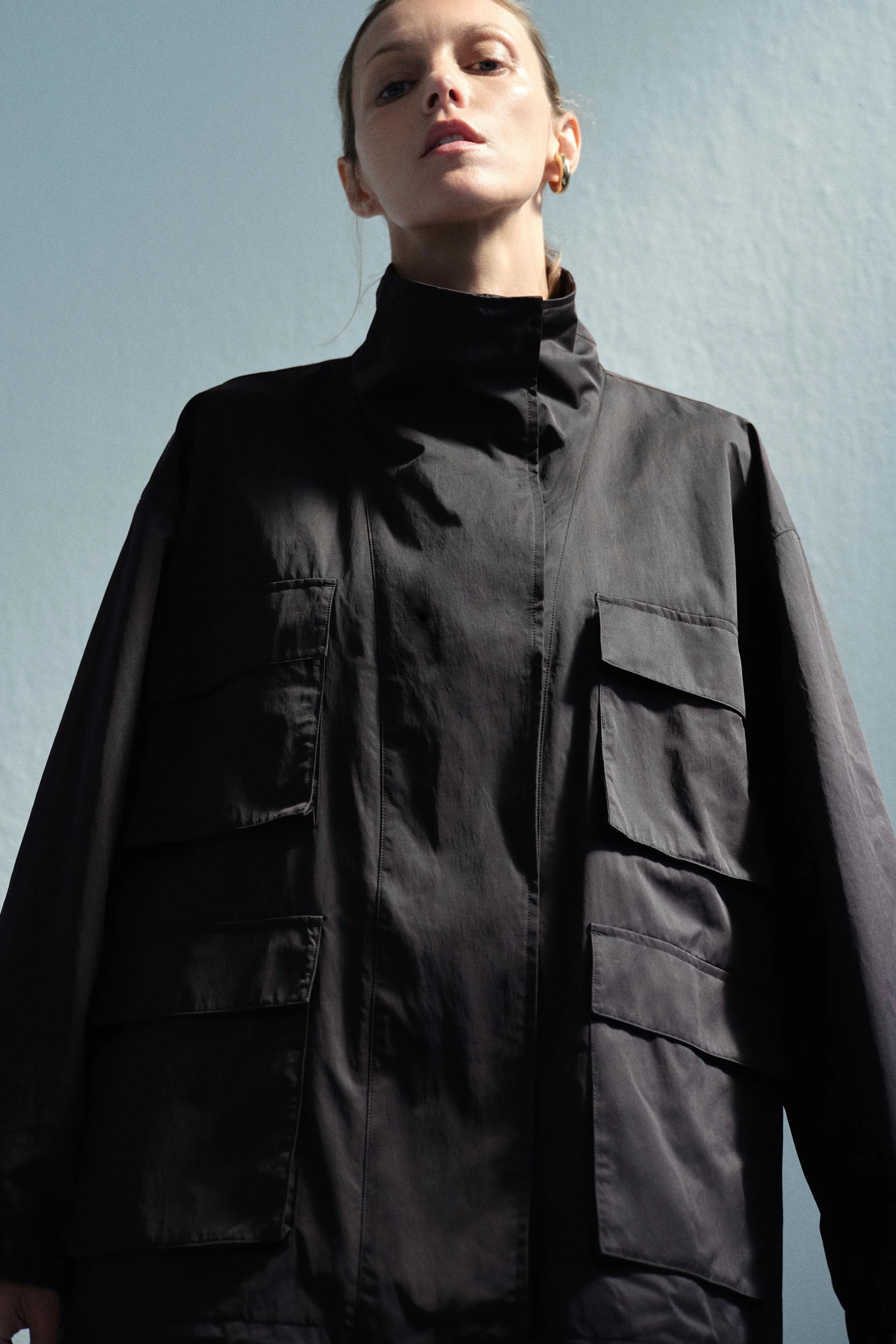 Куртка ZW Collection с накладным карманом — Чёрный