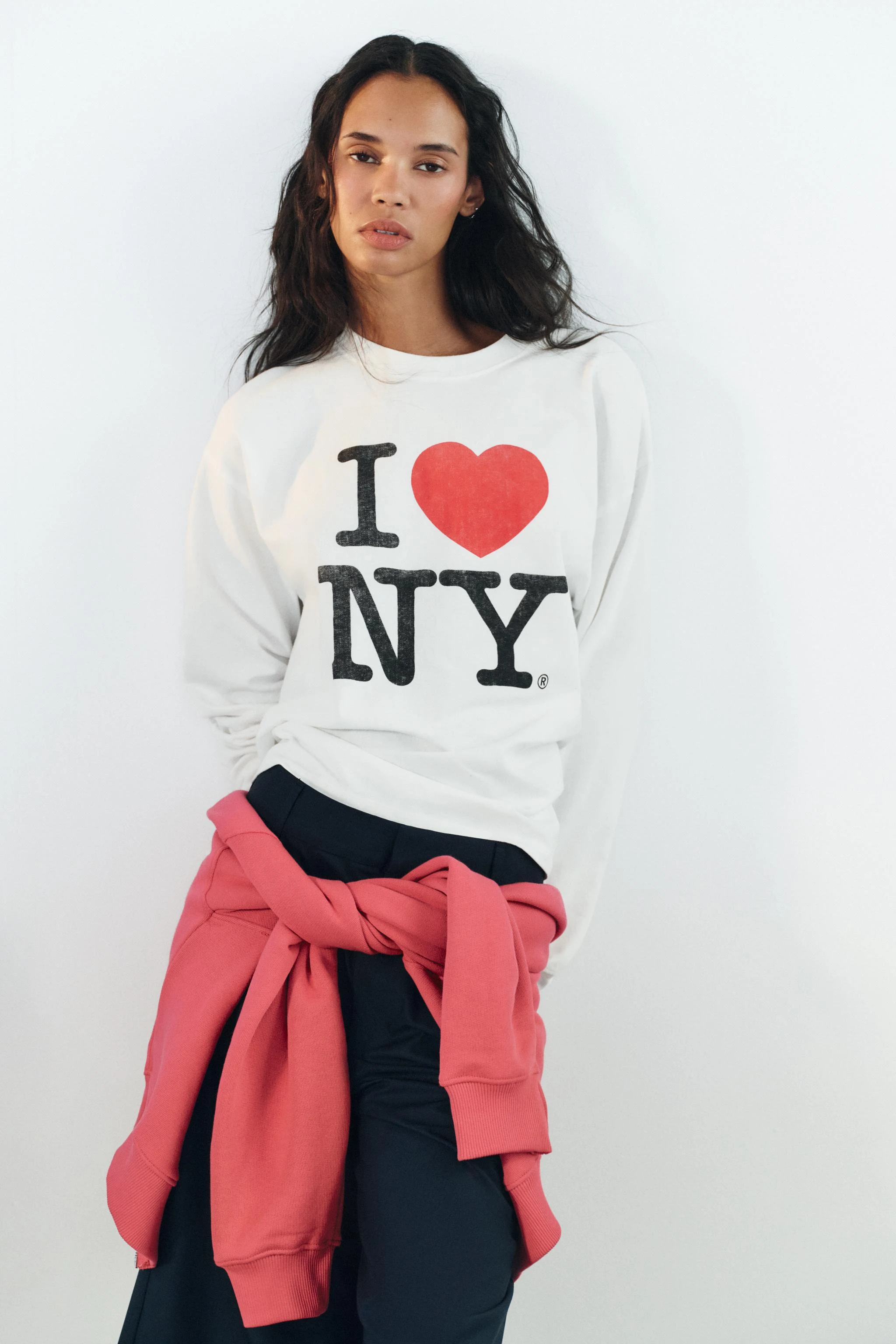 Хлопковый лонгслив I LOVE NY® — Белый — фото 2