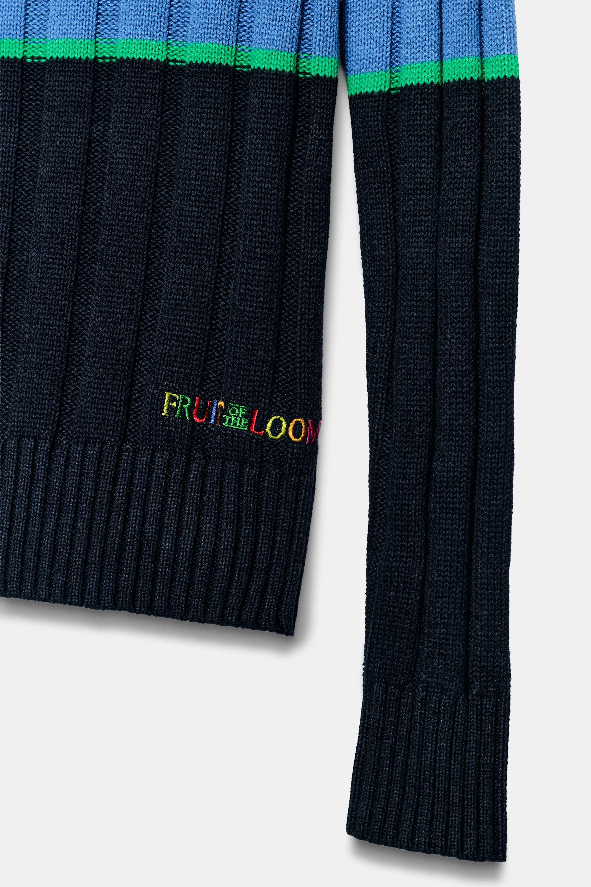 Трикотажный джемпер в полоску Fruit of the Loom™ — Разноцветный — фото 4