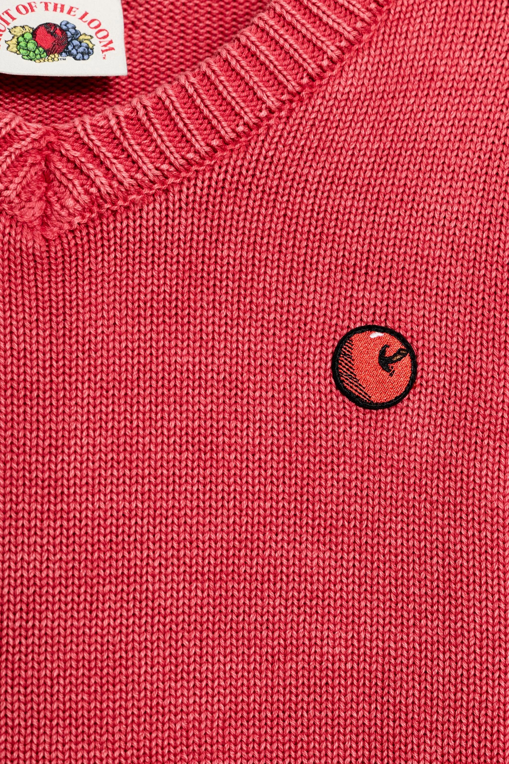 Трикотажный джемпер с V-образным вырезом Fruit of the Loom™ — Бордовый — фото 4