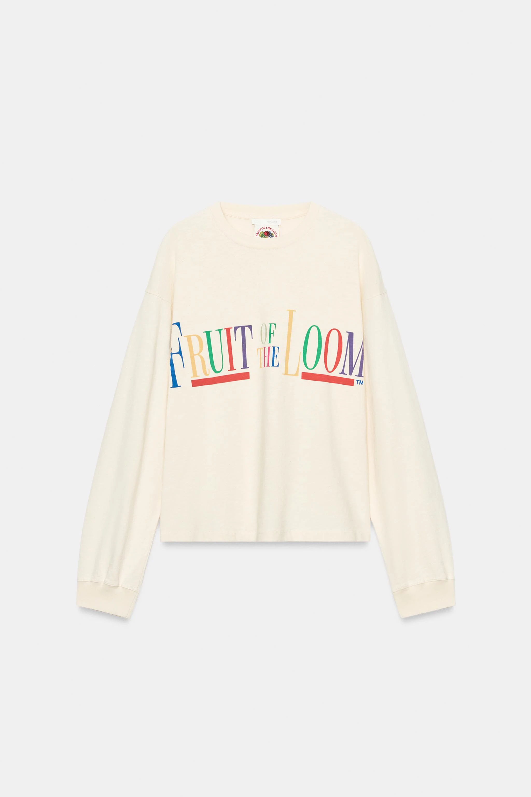Футболка с длинными рукавами Fruit of the Loom™ — Экрю — фото 3