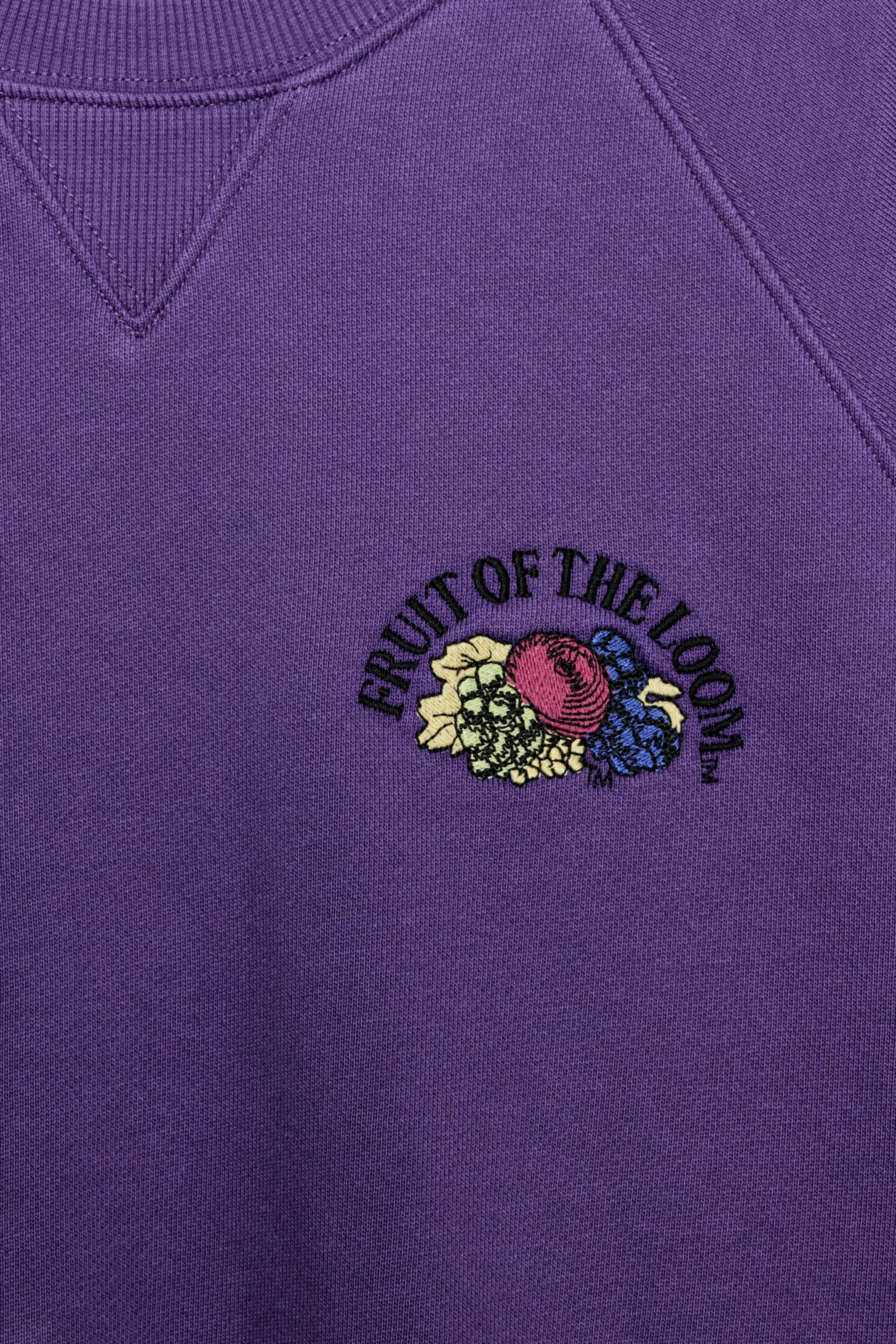 Свитшот Fruit of the Loom™ с эффектом выцветания — Лиловый — фото 4