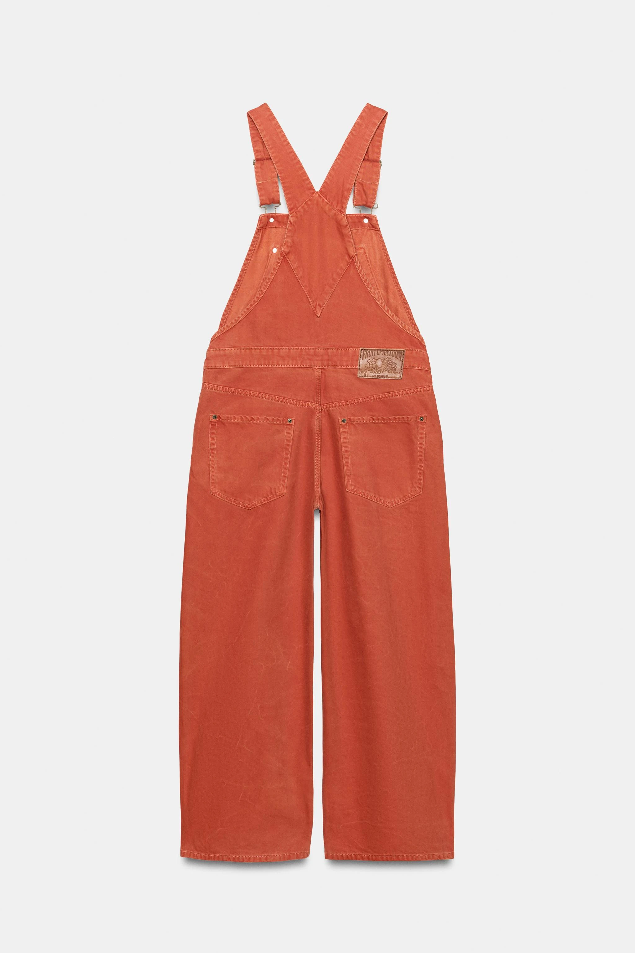 Джинсовый комбинезон Fruit of the Loom™ — Красный / оранжевый — фото 4