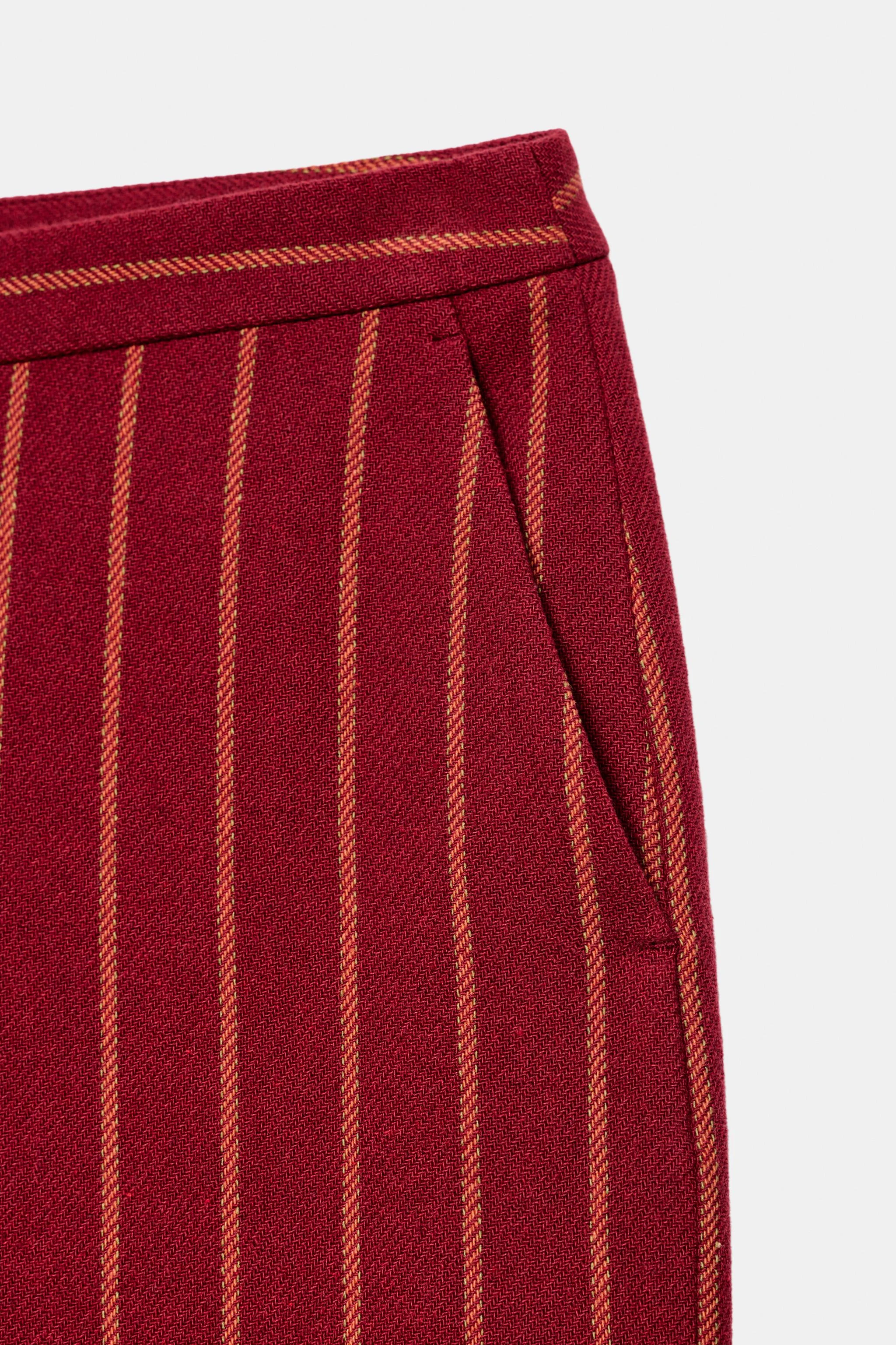 Прямые брюки в полоску — В полоску — фото 8