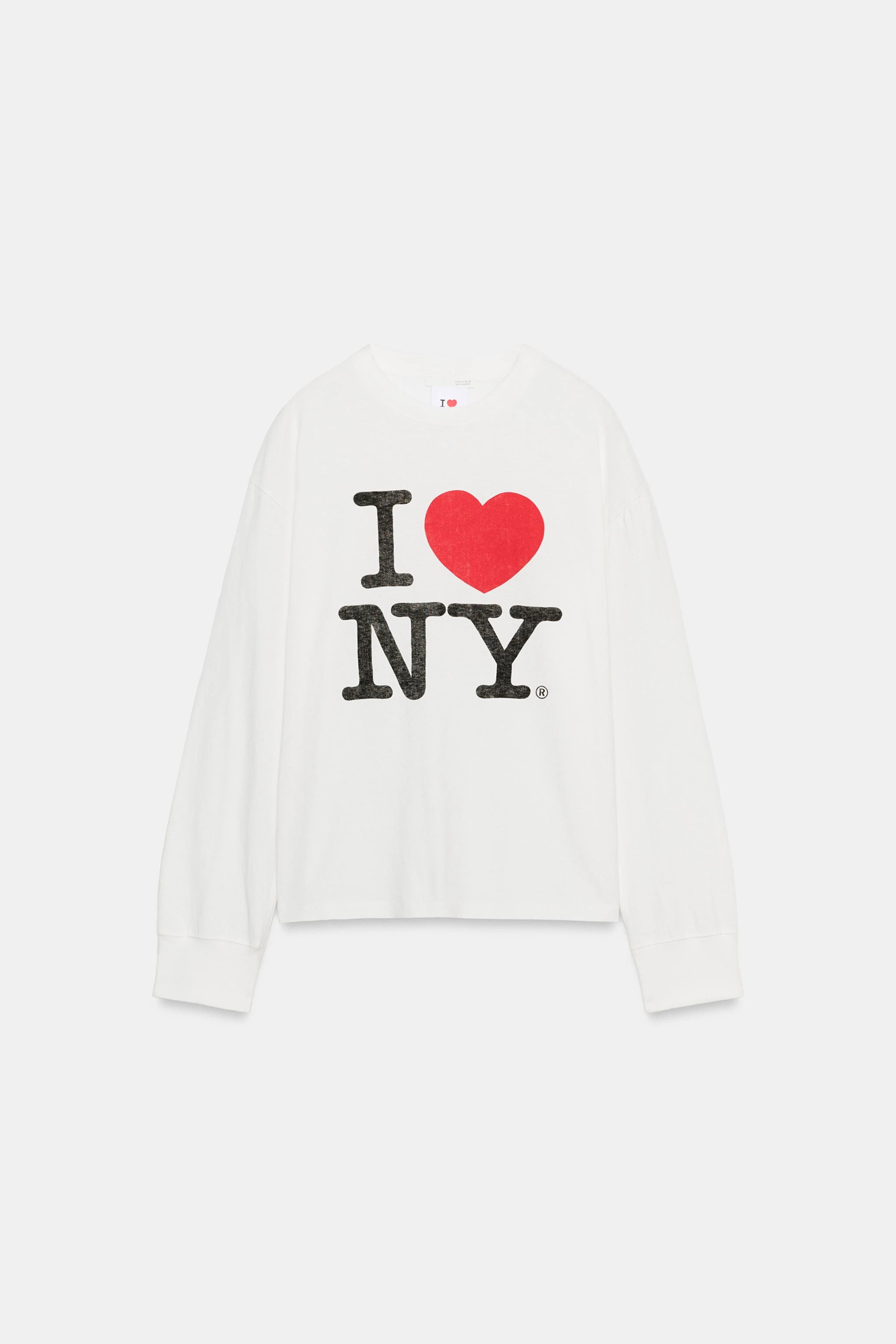 Хлопковый лонгслив I LOVE NY® — Белый — фото 4