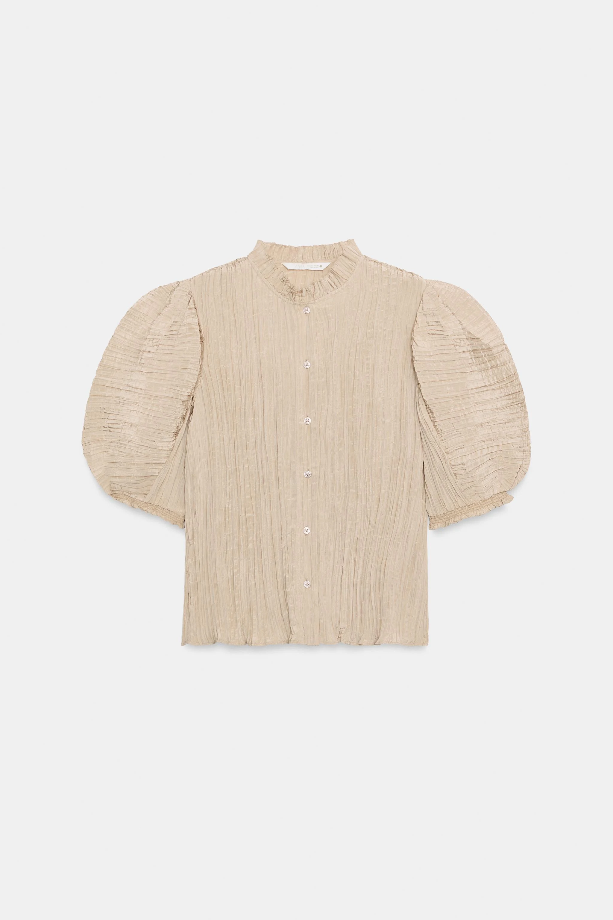 Рубашка с объёмными рукавами ZW COLLECTION — Серо-коричневый — фото 5