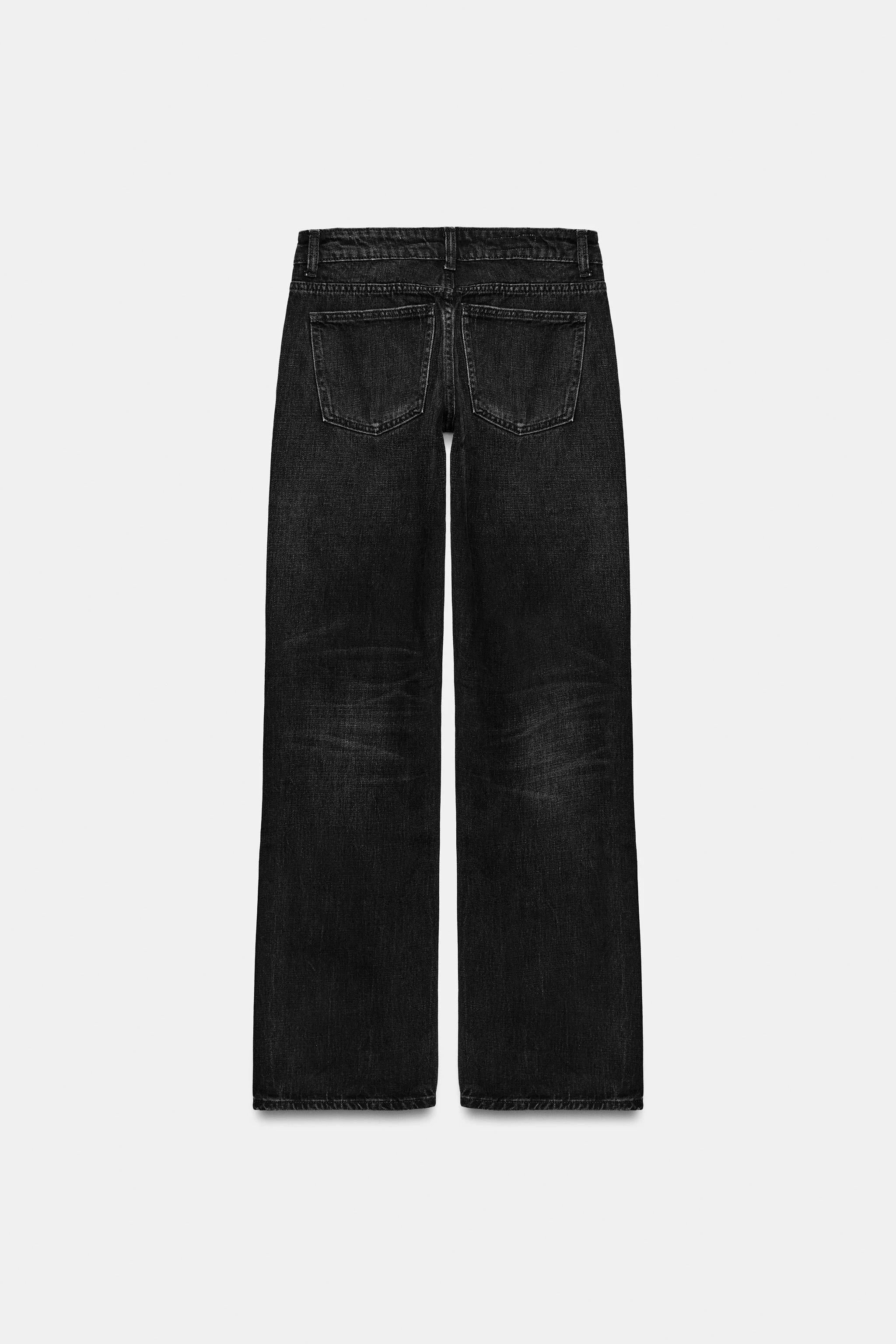 Широкие джинсы TRF с низкой посадкой — Чёрный — фото 8