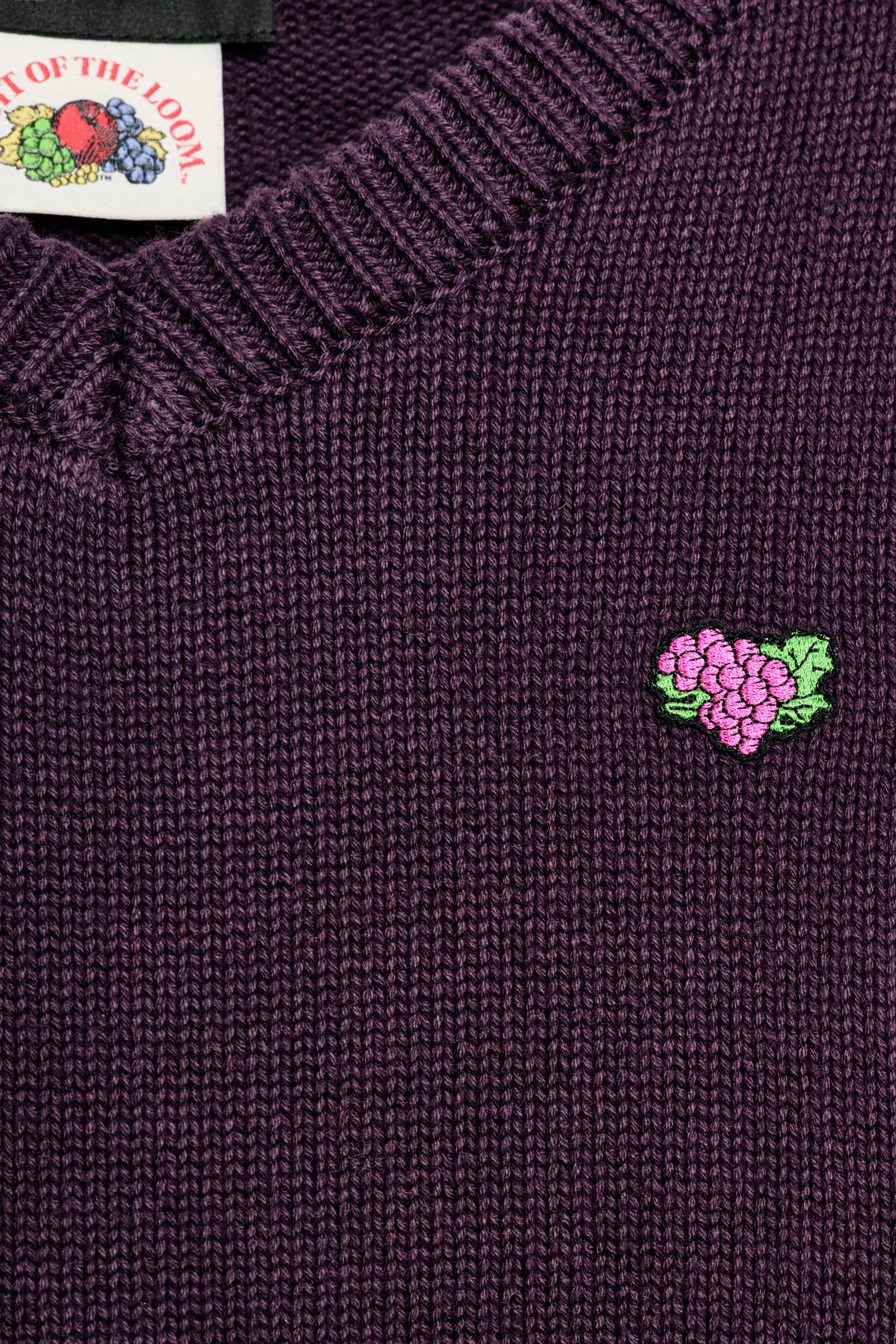 Трикотажный джемпер с V-образным вырезом Fruit of the Loom™ — Фиолетовый — фото 5