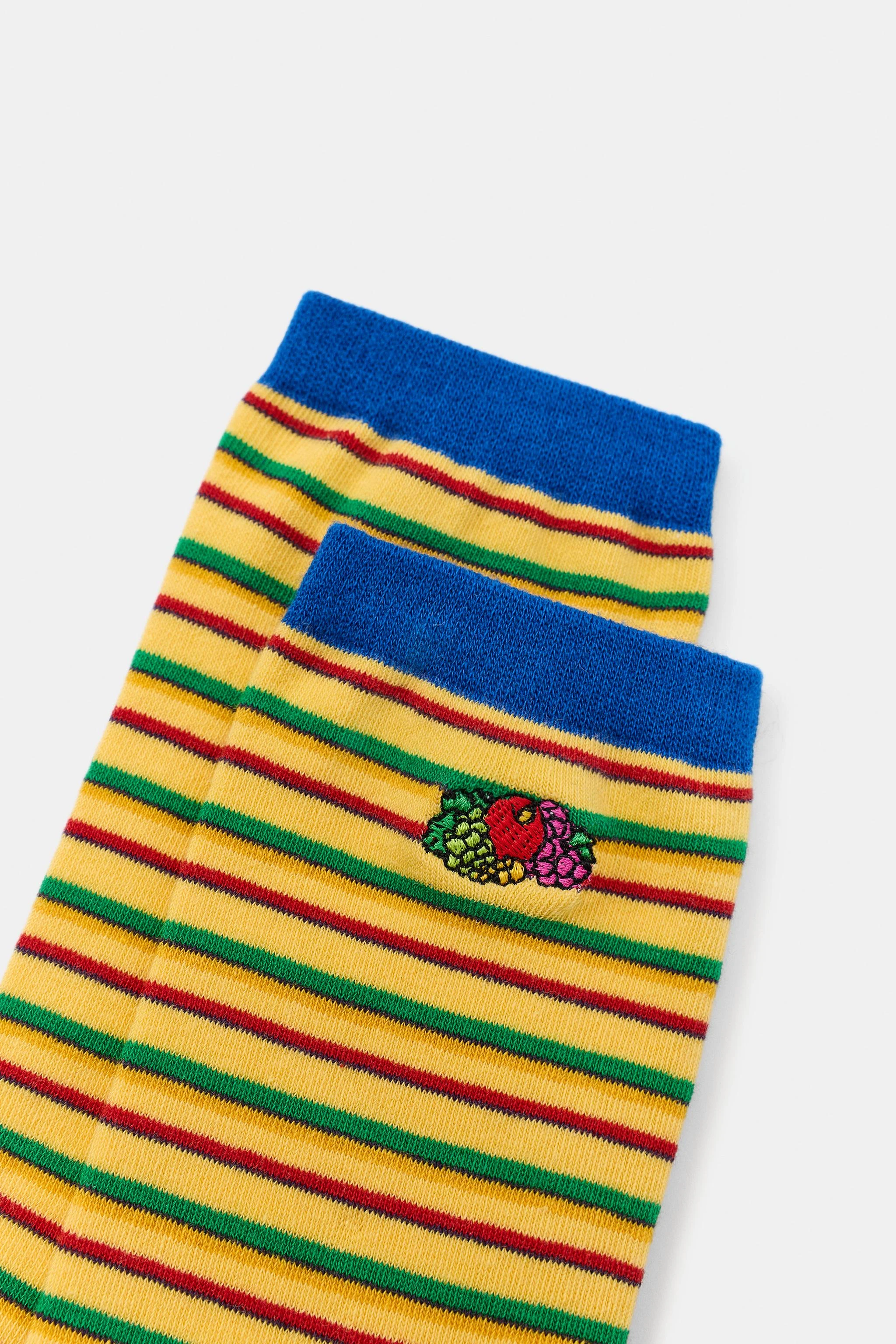 Носки с полосками и вышивкой Fruit of the Loom™, 2 пары — Разноцветный — фото 3