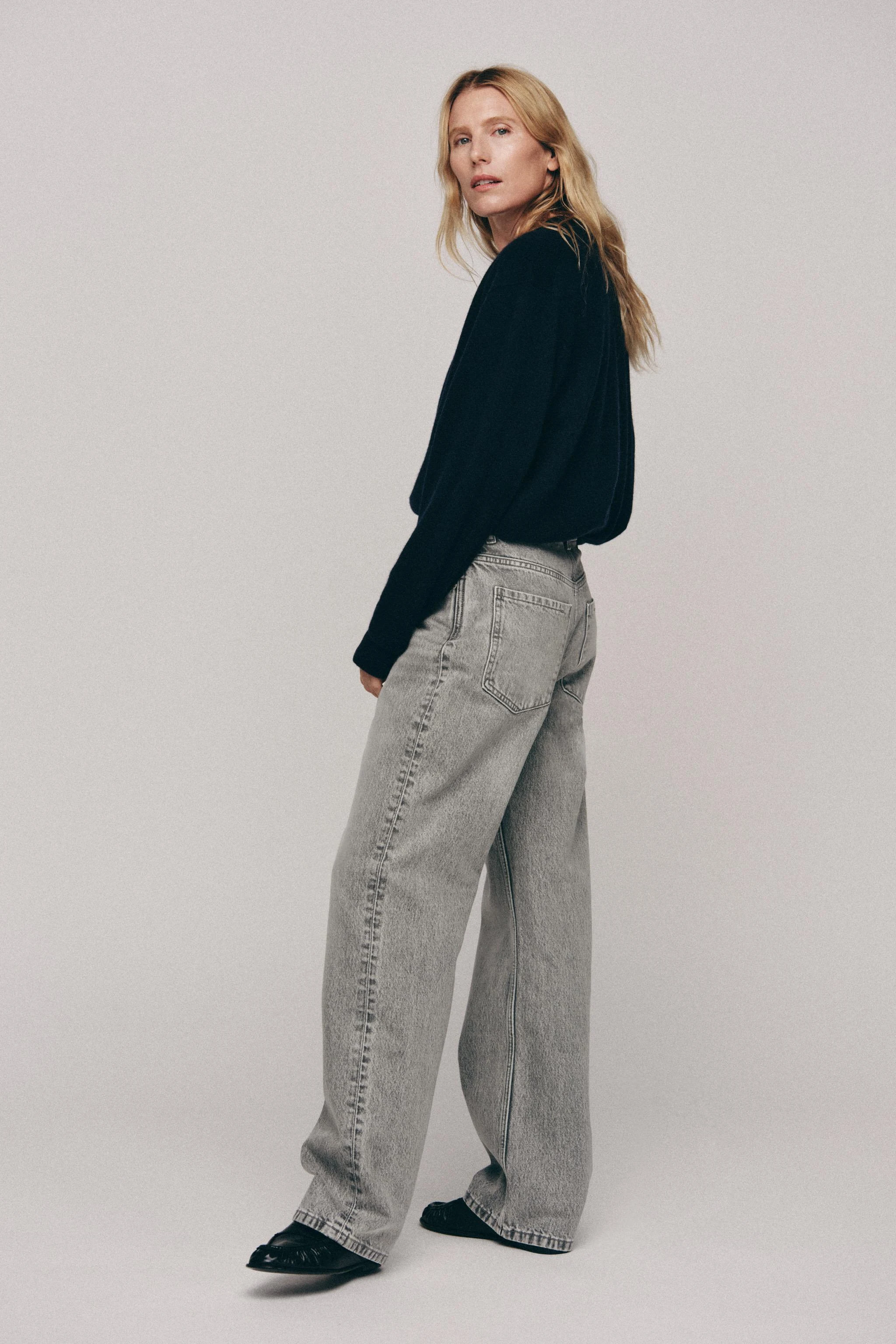 Удлинённые джинсы Z1975 прямого кроя с высокой посадкой — Серый — фото 3