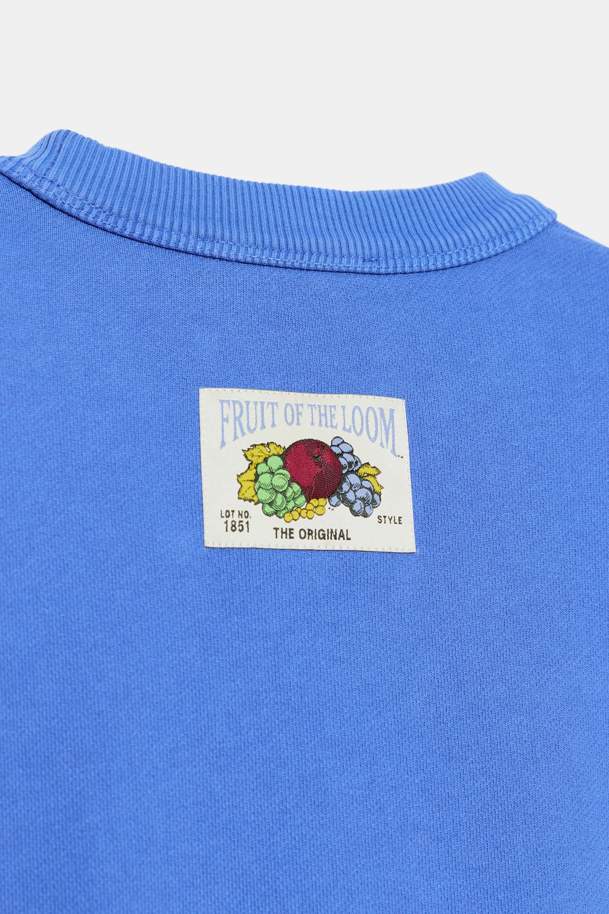 Свитшот с эффектом выцветания Fruit of the Loom™ — Голубоватый — фото 4