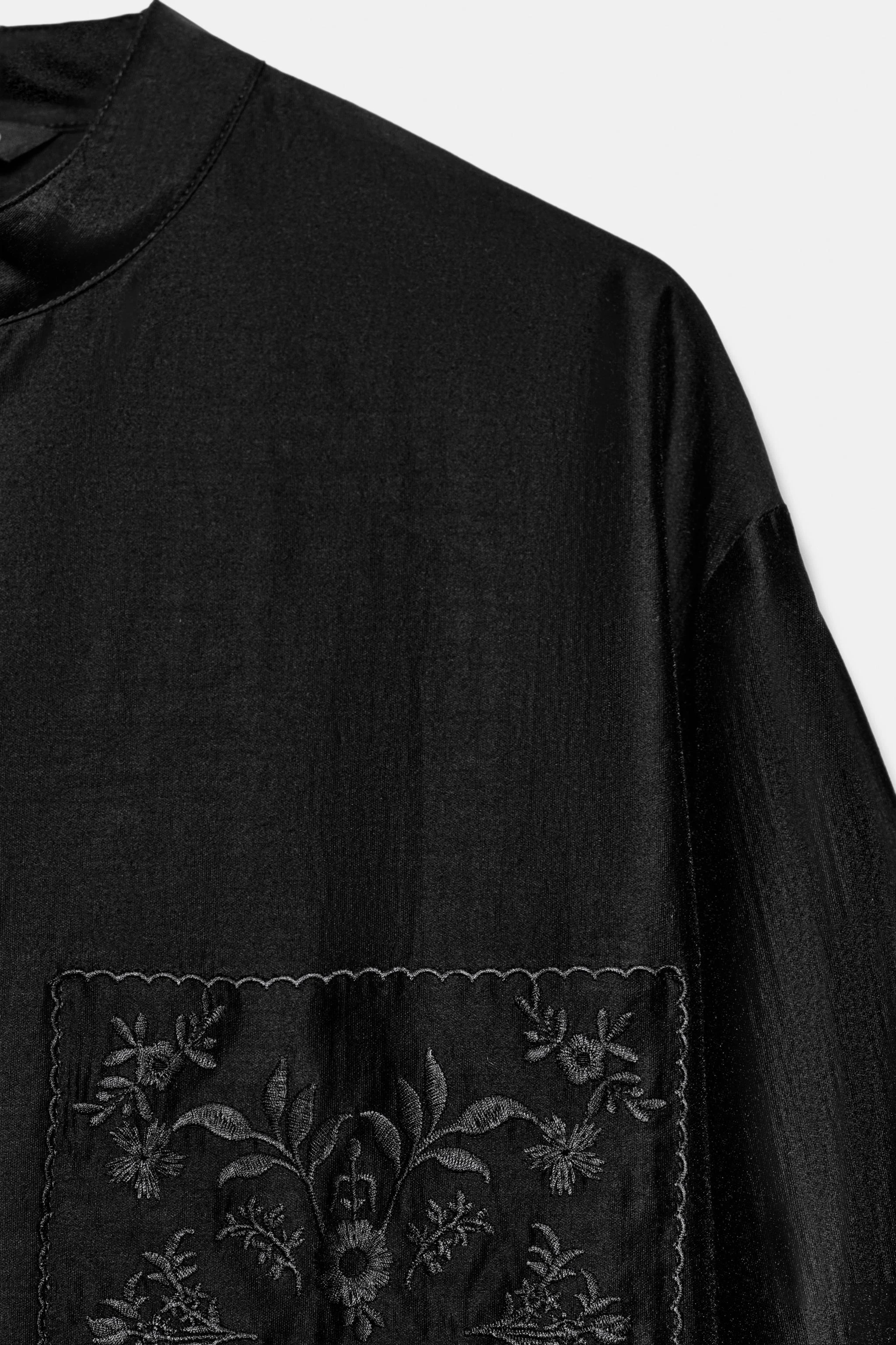 Рубашка с вышивкой на кармане ZW COLLECTION — Чёрный — фото 3